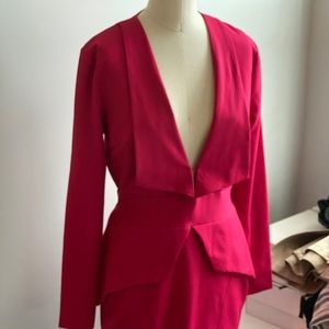 Low-cut Peplum dress (suiting material)